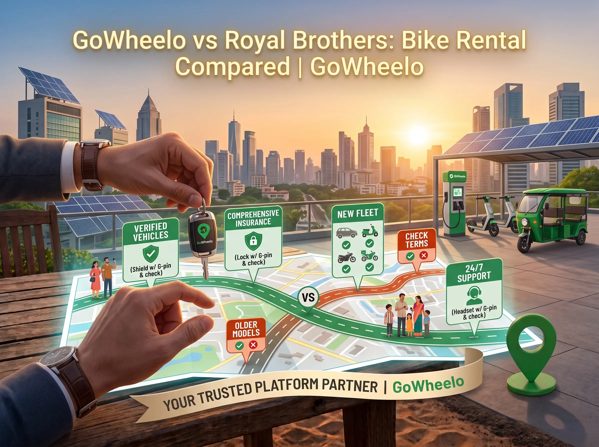 GoWheelo vs Royal Brothers: Bike Rental Compared | GoWheelo